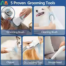 Pet Grooming Vacuum & Dog Grooming Kit with 2.3L Capacity