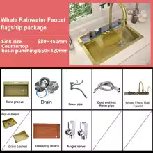 Stainless Steel Waterfall Kitchen Sink Digital Display