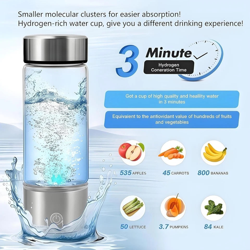 Hydrogen Water Bottle SPE Technology Electrolysis Hydrogen Generator Portable Health Cup Hydrogen-rich Wellness